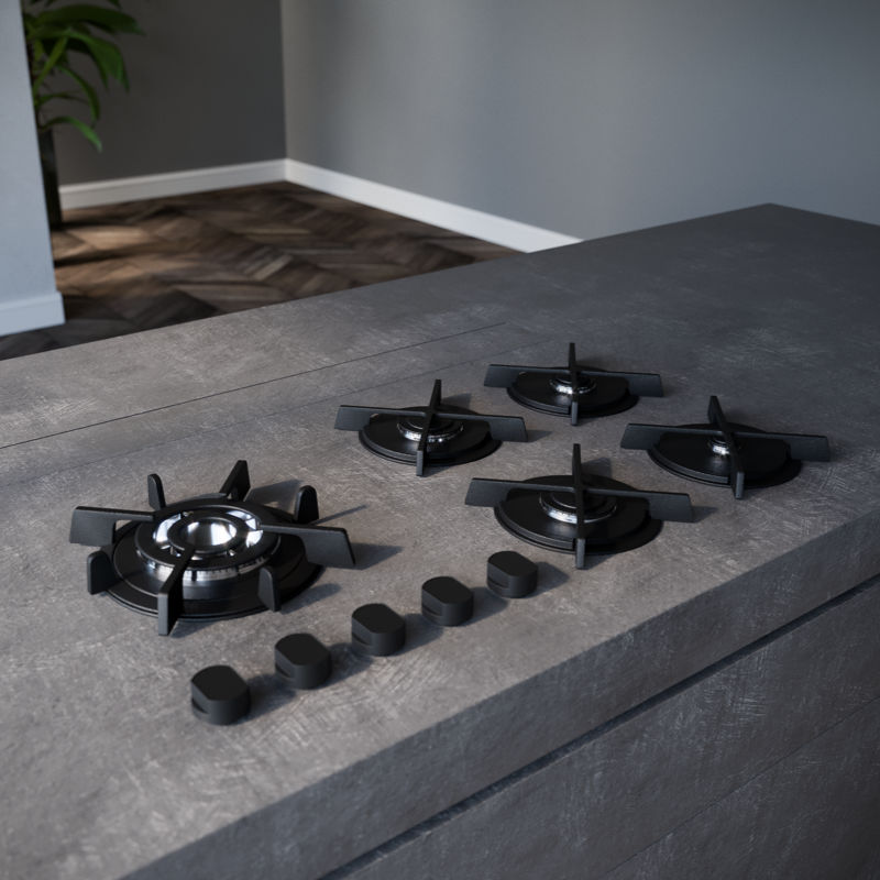 Stone Downdraft closed with no visible controls